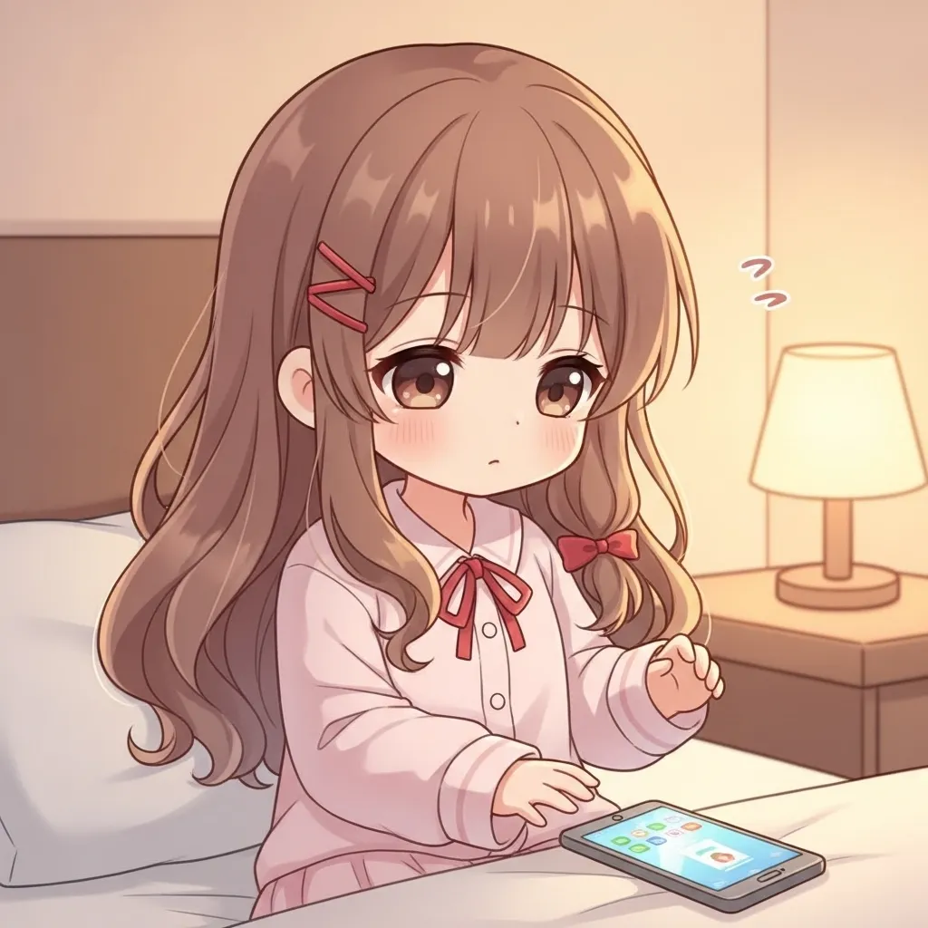 寝る前のスマホ時間を短くして睡眠の質を整えるイラスト｜女性専門 頭痛整体 Heart＋小田原院