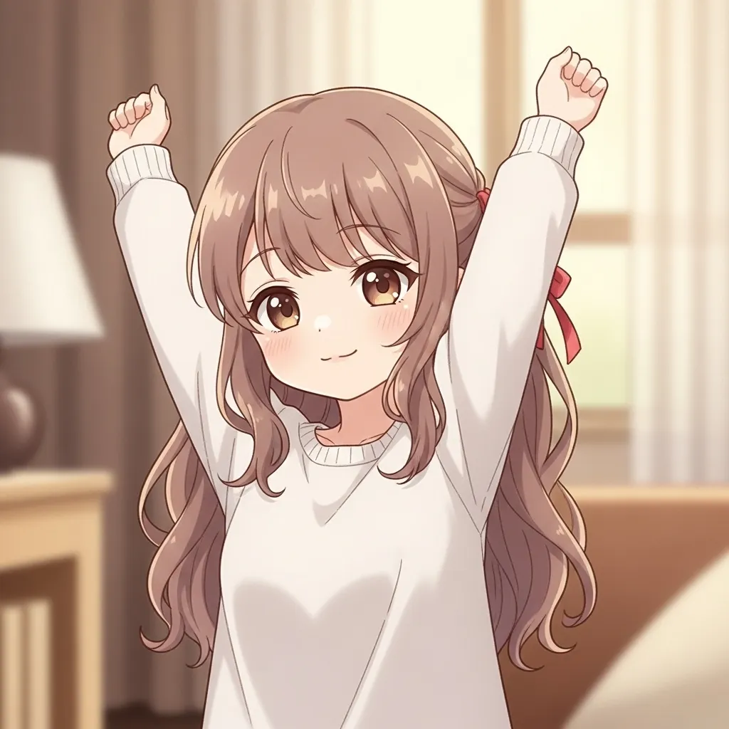 深呼吸やストレッチでリセットしている女性のイラスト