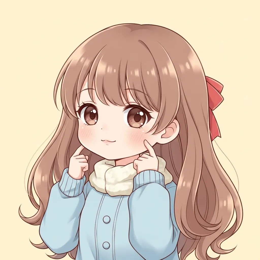 耳たぶの下からあごのラインをやさしくなでる女性のイラスト