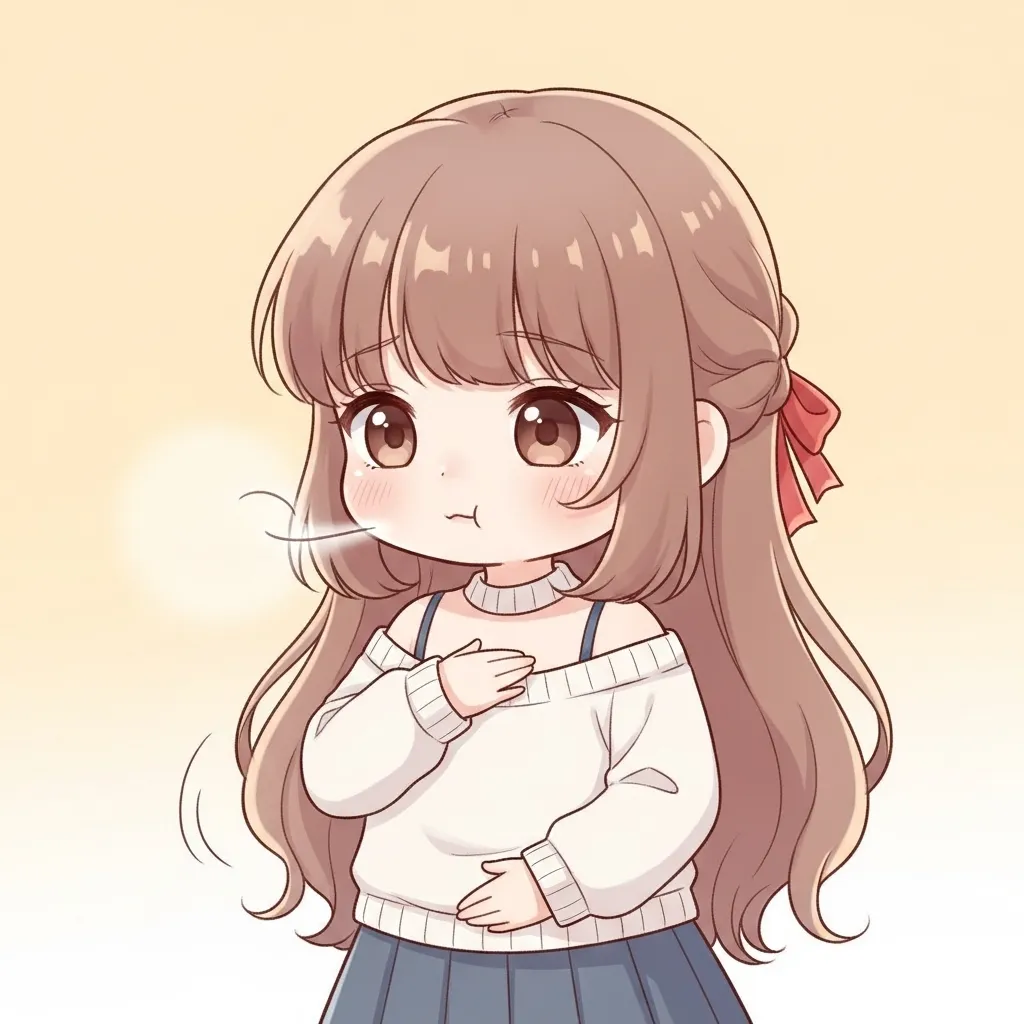 呼吸で胸とお腹の力みをほどくセルフケアのイラスト