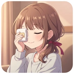 目の周りをぬるく温めるイラスト｜女性専門 頭痛整体 Heart＋小田原院