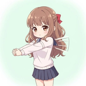 肩甲骨の内側を伸ばして胸をひらくイラスト｜女性専門 頭痛整体 Heart＋小田原院